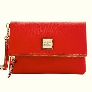 Dooney & Bourke Red Fold-Over Leather Crossbody
